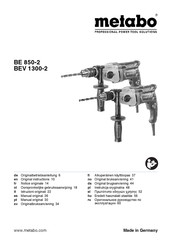 Metabo BE 850-2 Oorspronkelijke Gebruiksaanwijzing