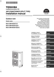 Toshiba RAV-SM1603AT-E Installatiehandleiding