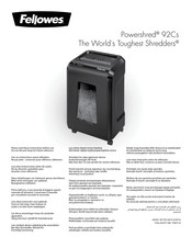 Fellowes Powershred 92Cs Handleiding