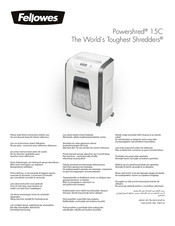 Fellowes Powershred 15C Handleiding