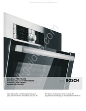 Bosch HSB738155Z Gebruiksaanwijzing En Installatievoorschrift