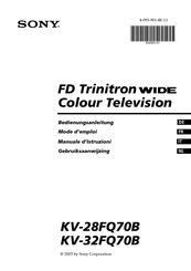 Sony FD Trinitron Wide KV-28FQ70B Gebruiksaanwijzing