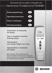 Becker Centronic TimeControl TC445 Gebruiksaanwijzing