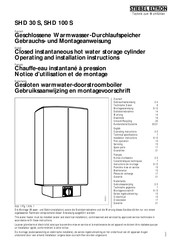 Stiebel Eltron SHD 30 S Montagevoorschrift En Gebruiksaanwijzing