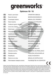 GreenWorks Optimow 10 Gebruikershandleiding