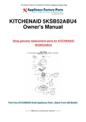 KitchenAid Ultra Power 5KSB52 Series Instructies