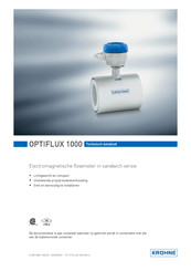 KROHNE OPTIFLUX 1000 Technische Handleiding