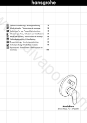 Hansgrohe Metris Puro 31468000 Gebruiksaanwijzing