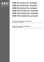 AEG DEM 150 Comfort EL variowall Handleiding Voor Bediening En Installatie
