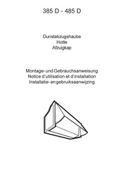 Electrolux 485 D Installatie- En Gebruiksaanwijzing