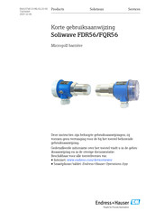 Endress+Hauser Soliwave FQR56 Korte Gebruiksaanwijzing