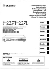 Pioneer F-227L Gebruiksaanwijzing