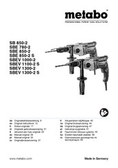 Metabo SB 850-2 Originele Gebruiksaanwijzing