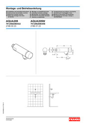 Franke AQUA205W Originele Montage- En Bedrijfshandleiding