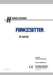 cascade corporation FORK SETTER A Series Handleiding