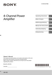 Sony XM-4ES Gebruiksaanwijzing
