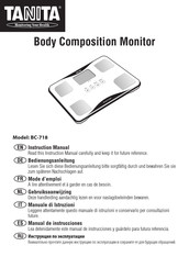Tanita BC-718 Gebruiksaanwijzing