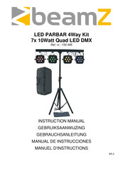 Beamz LED PARBAR 4Way Kit 7x 10Watt Quad LED DMX Gebruiksaanwijzing
