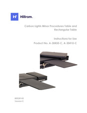 Hillrom Carbon Lights Minor Rectangular Table Gebruiksaanwijzing