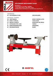 HOLZMANN-MASCHINEN D 460FXL Gebruiksaanwijzing