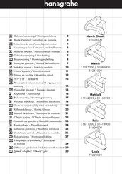 Hansgrohe Metris Classic 31003000 Gebruiksaanwijzing