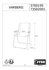 Jysk VARBERG 73502001 Handleiding