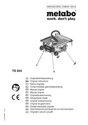 Metabo TS 254 Oorspronkelijke Gebruiksaanwijzing