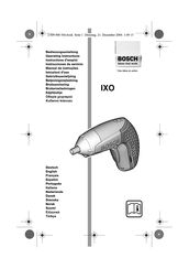 Bosch IXO V Plus Gebruiksaanwijzing