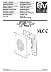 Vortice VARIO ARI LL S Gebruiksaanwijzing