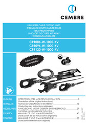 Cembre CP1120-W-1000-KV Handleiding Voor Gebruik En Onderhoud