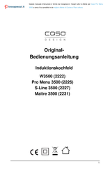 Braukmann CASO Pro Menu 3500 Originele Gebruiksaanwijzing