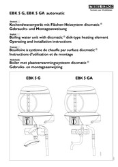 Stiebel Eltron EBK 5 G Gebruiks- En Montage-Aanwijzing