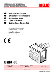 Riello 40 F20 Handleiding Voor Installatie, Gebruik En Onderhoud