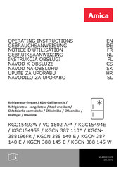 Amica VC 1802 AF Series Gebruiksaanwijzing