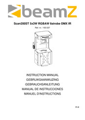 Beamz Scan200ST 5x3W RGBAW 6strobe DMX IR Gebruiksaanwijzing