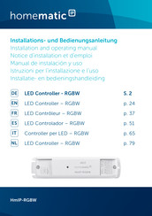 HomeMatic IP RGBW Installatie- En Bedieningshandleiding