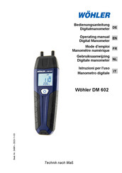 Wohler DM 602 Gebruiksaanwijzing