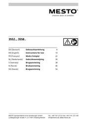 Mesto 3552 Series Gebruiksaanwijzing