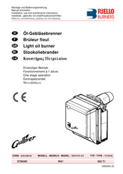 Riello Burners 3736350 Installatie-, Gebruiks- En Onderhoudsvoorschriften