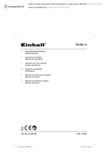 EINHELL 41.391.00 Originele Handleiding