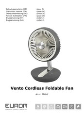 EUROM Vento Cordless Foldable Fan Gebruiksaanwijzing