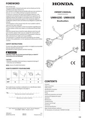 Honda UMK435E3 Gebruikershandleiding