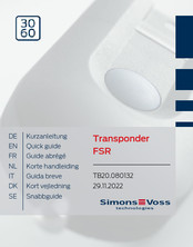 Simons Voss Technologies Transponder FSR Korte Handleiding