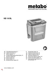 Metabo KB 18 BL Oorspronkelijke Gebruiksaanwijzing