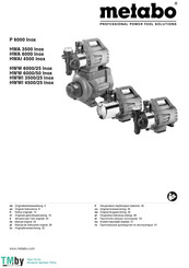 Metabo P 6000 Inox Originele Gebruiksaanwijzing