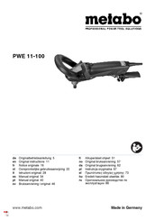 Metabo PWE 11-100 Oorspronkelijke Gebruiksaanwijzing