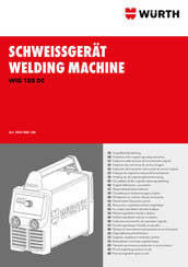 Würth WIG 180 DC Vertaling Van De Originele Gebruiksaanwijzing