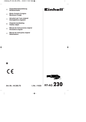 EINHELL RT-AG 230 Originele Handleiding