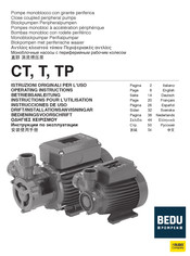 BEDU POMPEN CT Series Bedieningsvoorschrift