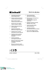 EINHELL TE-CI 18 Li Originele Handleiding